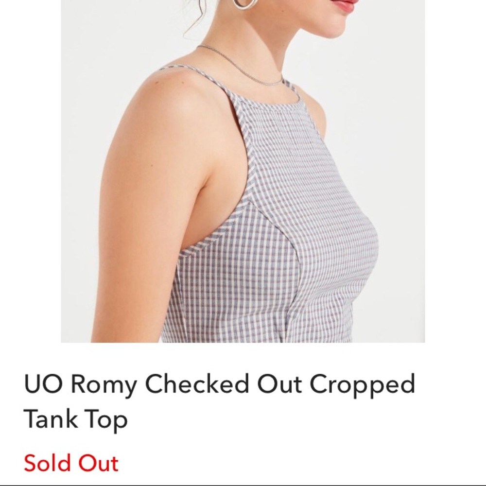 NWT Urban Outfitters checked crop top